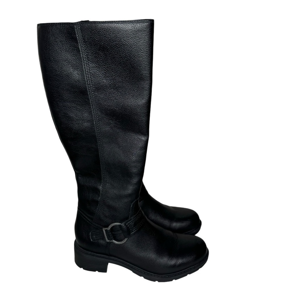 Clarks Hearth Rae‎ Black Leather Knee High Boot 7